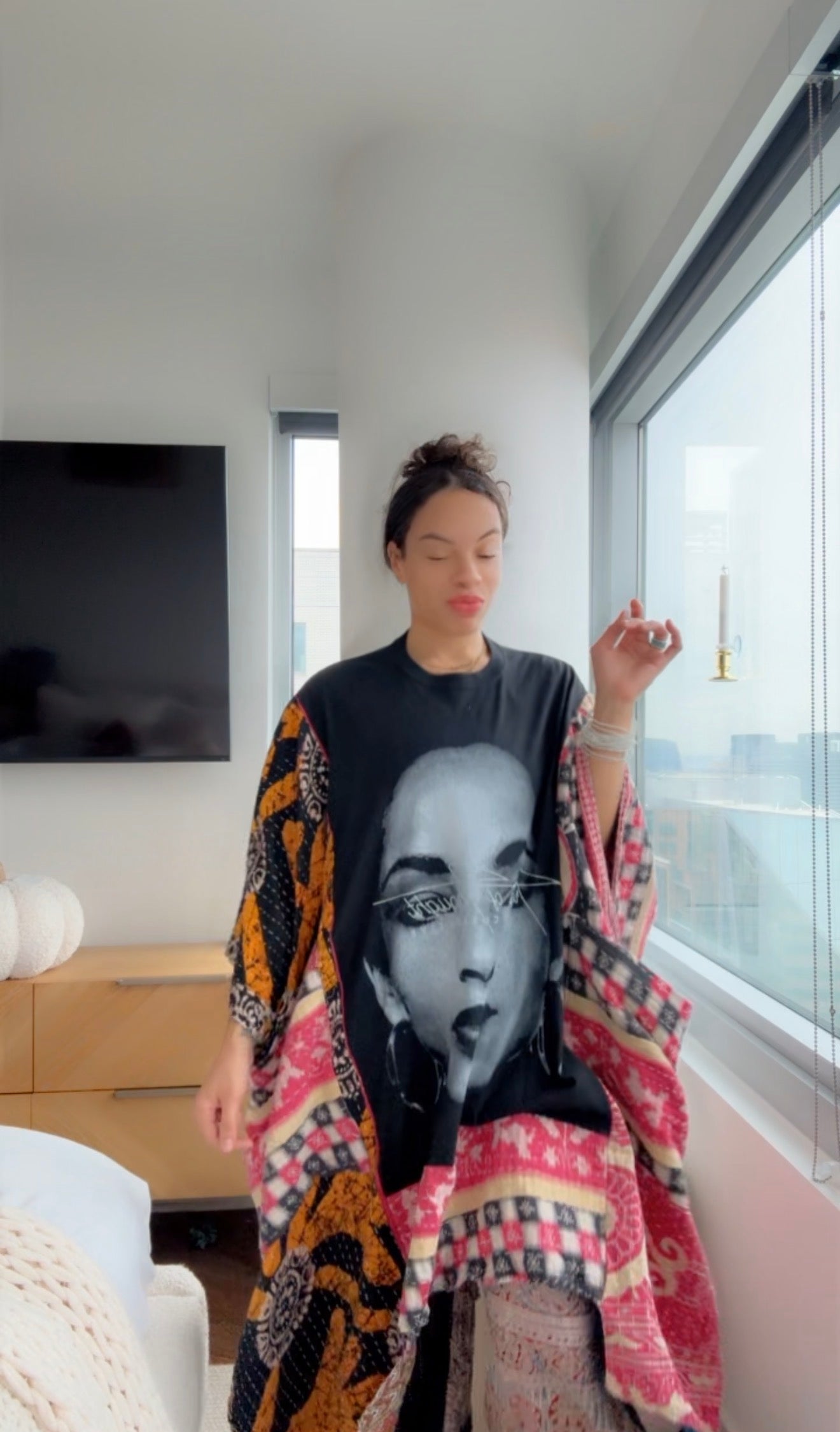 ** Sade Patchwork Letters Original Kantha Band Tee Muu