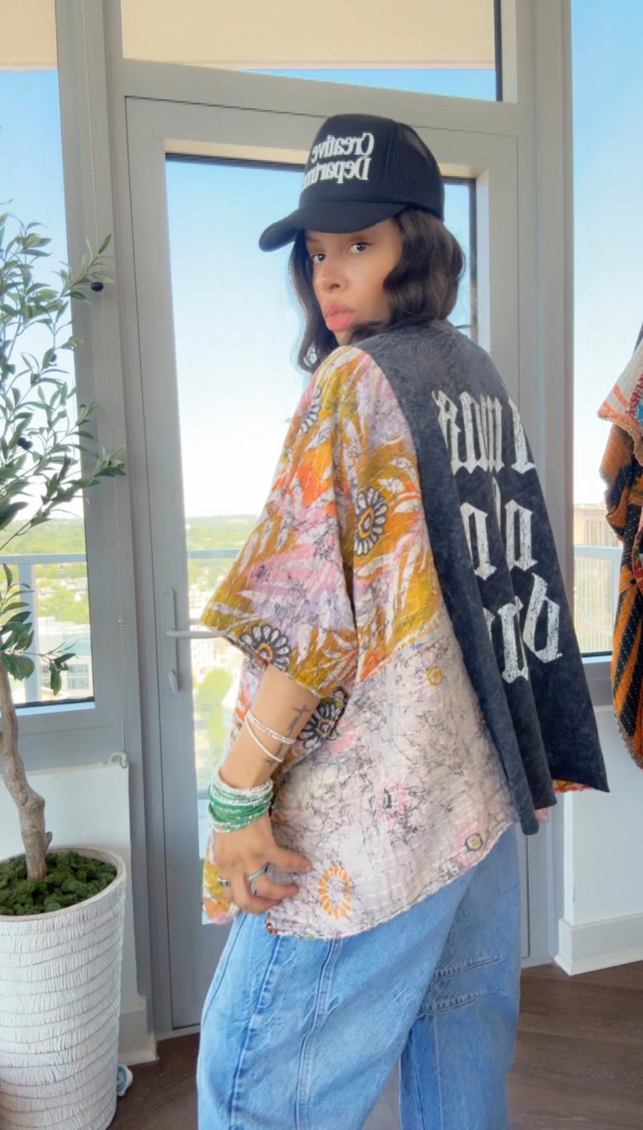 * Notorious B.I.G Kantha Band Tee Poncho
