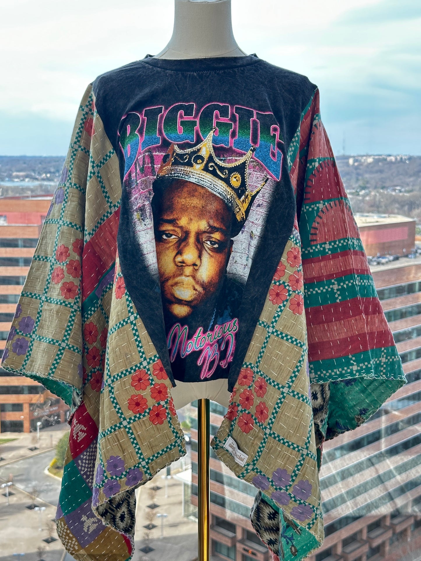 Custom Kantha Band Tee Poncho