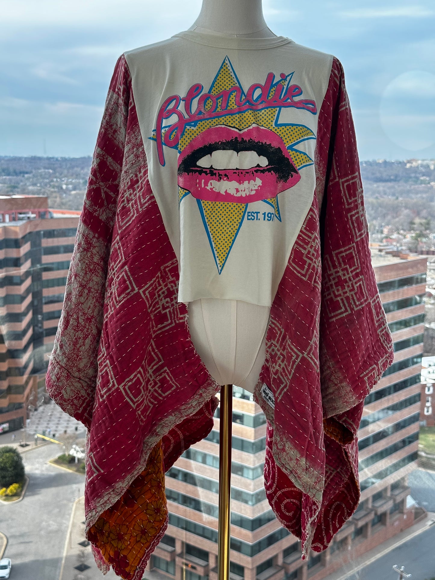 Custom Kantha Band Tee Poncho