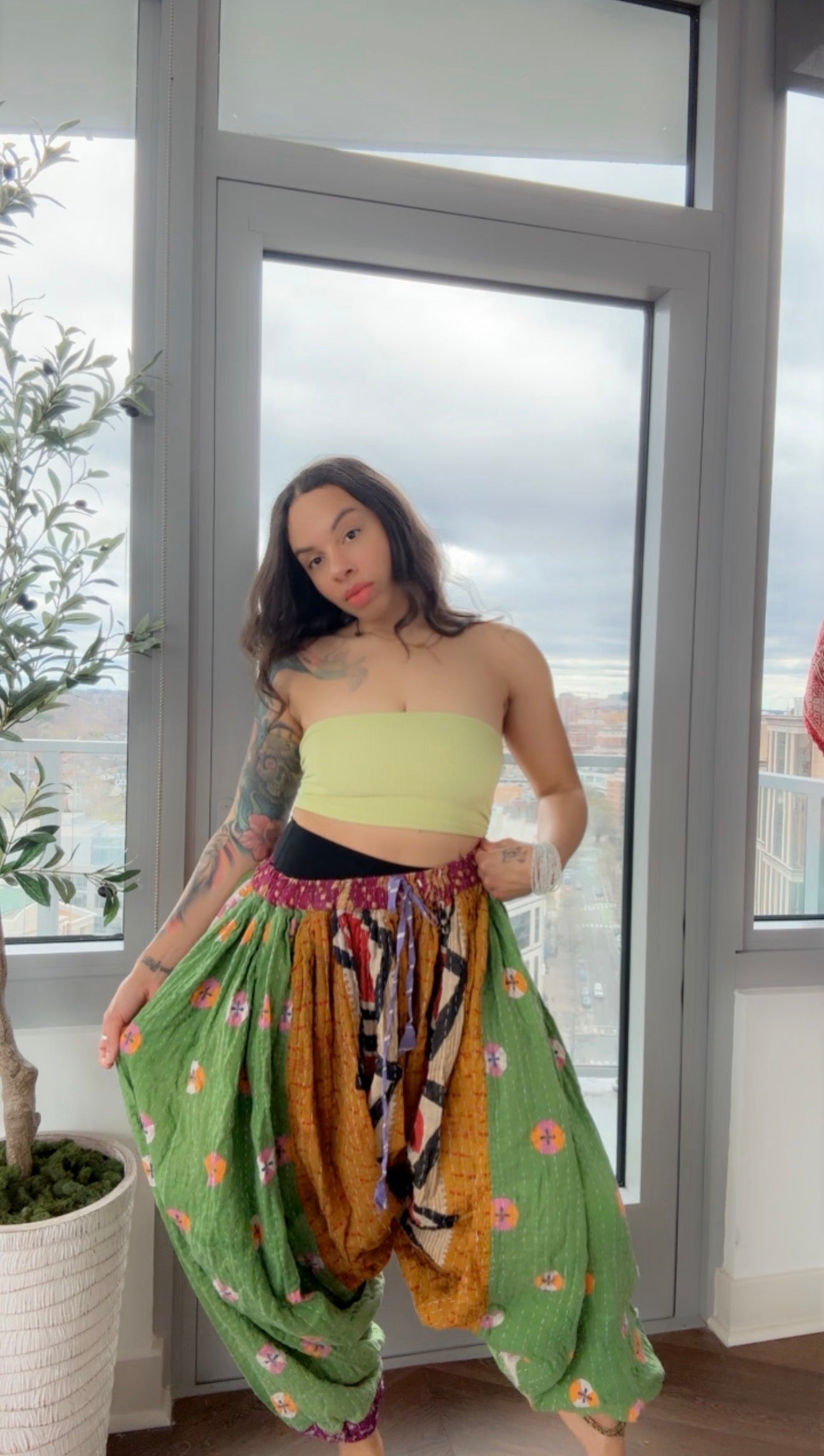 ** Reversible Kantha Harem Pants