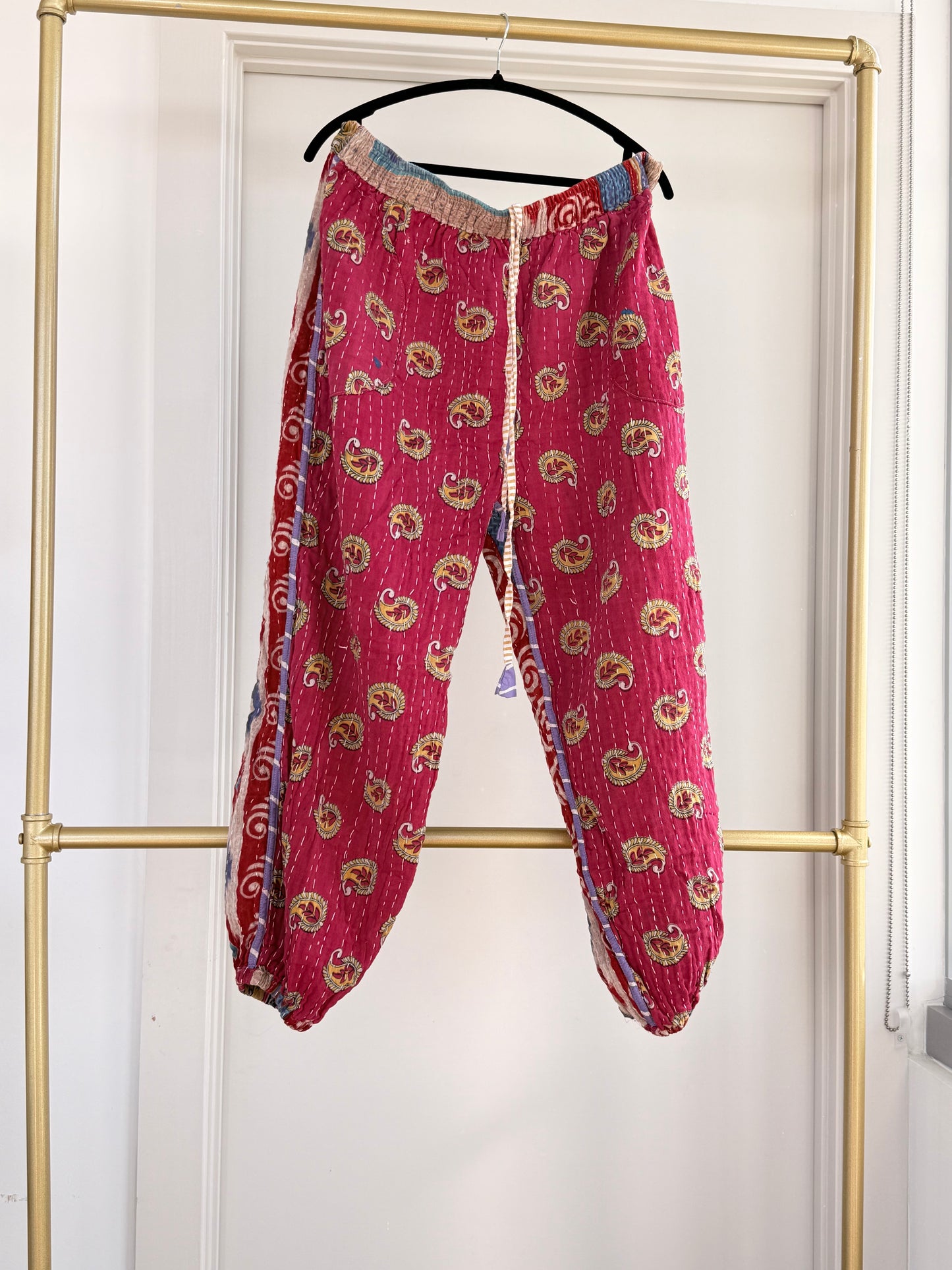 ** Reversible Kantha Jogger Pants