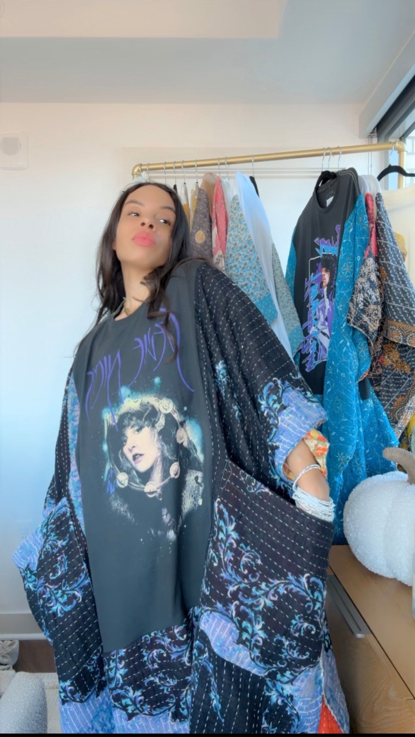 Stevie Nicks Original Kantha Band Tee Muu (premium quilt)