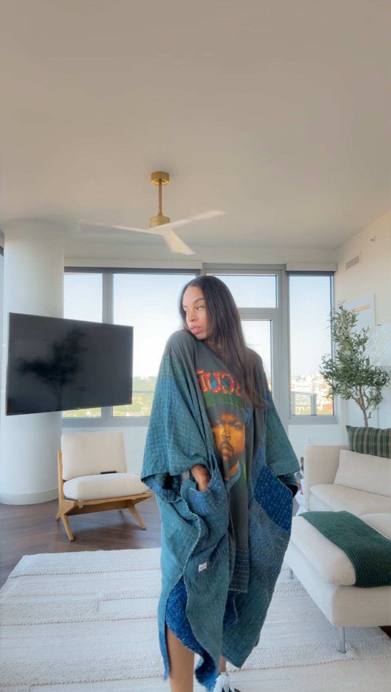 *Listing To Purchase A Custom Chuck -X- Dray Over-dyed Kantha Band Tee Muu