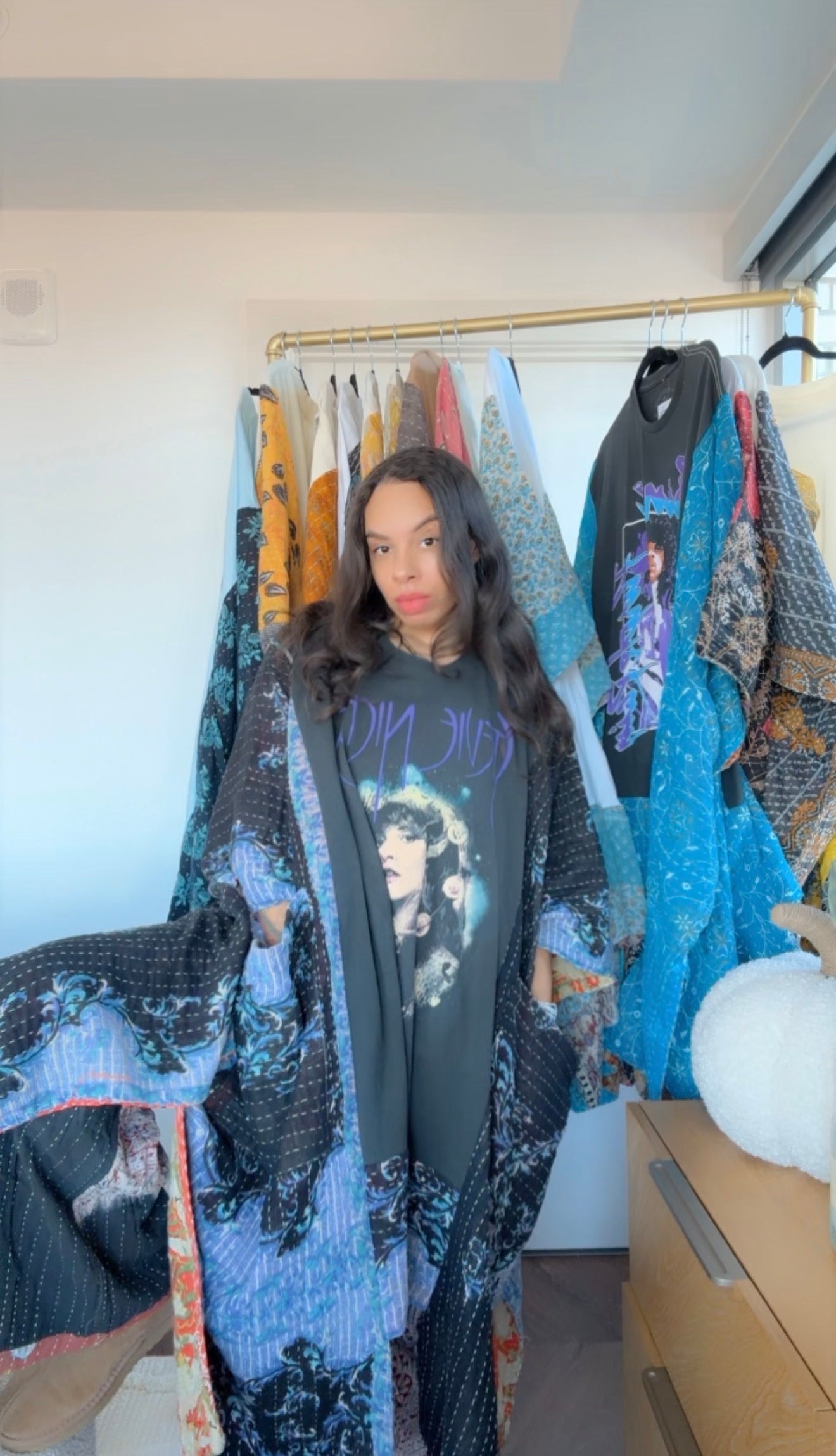 Stevie Nicks Original Kantha Band Tee Muu (premium quilt)
