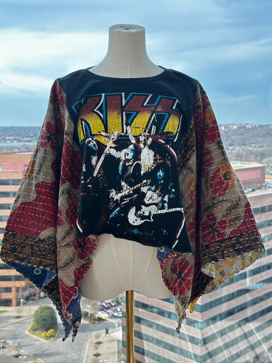 Custom Kantha Band Tee Poncho