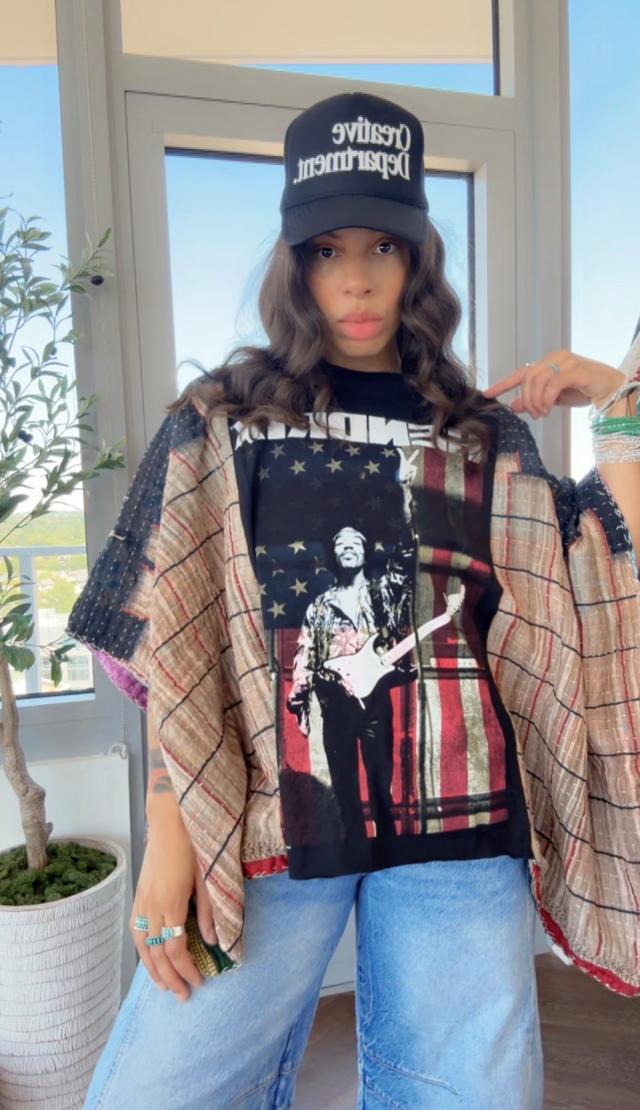 * Jimi Hendrix Kantha Band Tee Poncho