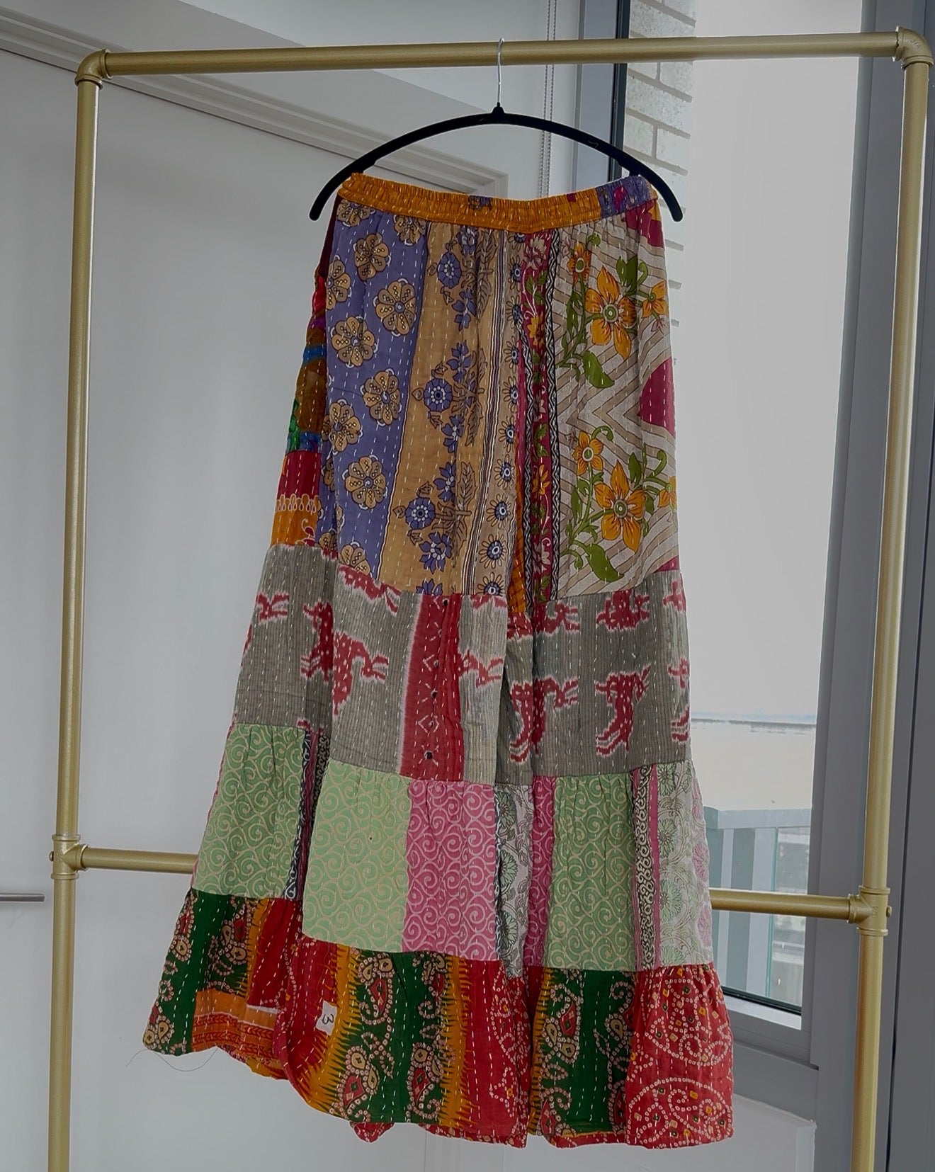 Three Tiered Reversible Kantha Wide Leg Pant