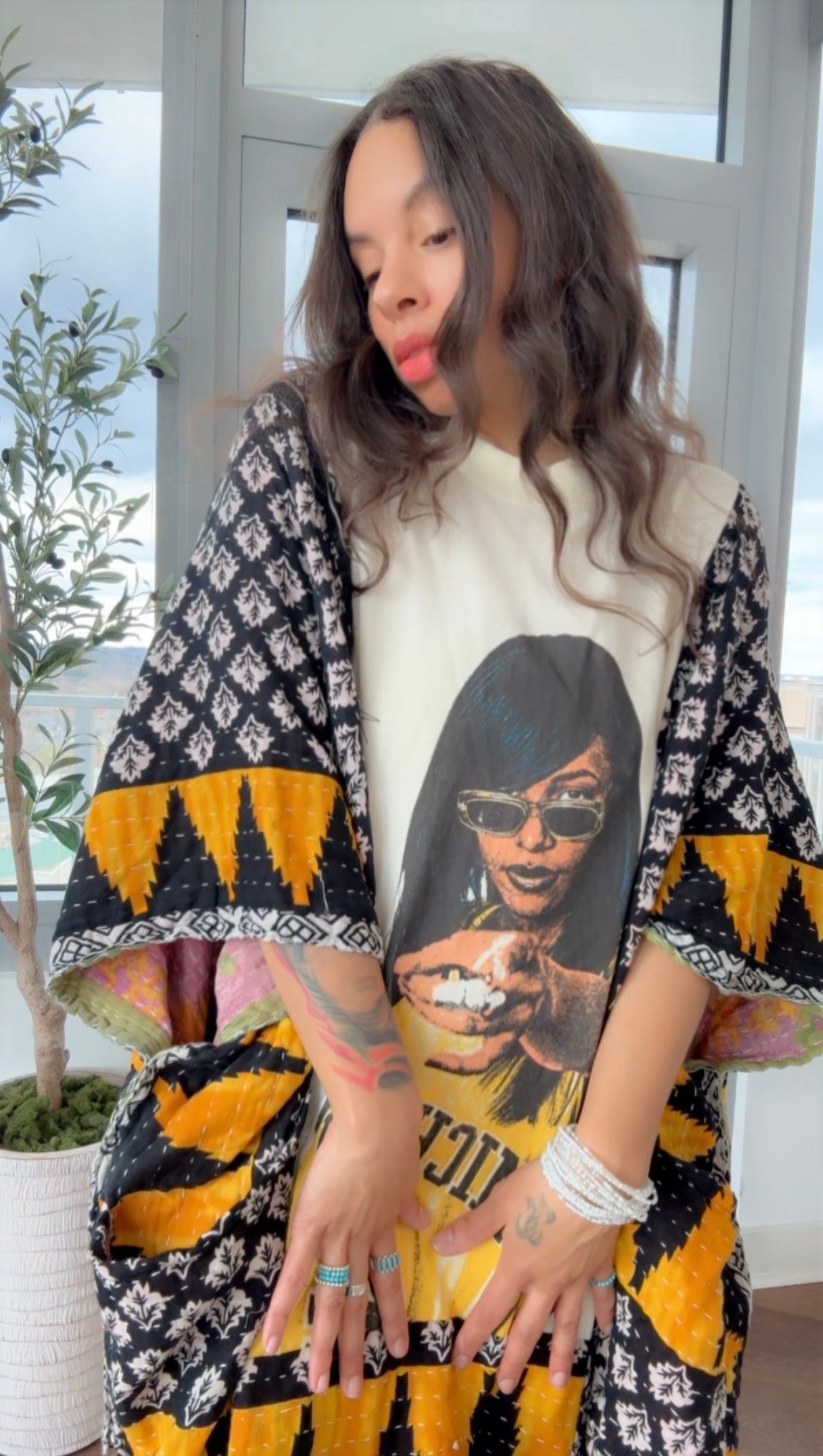 RARE Aaliyah Original Kantha Band Tee Muu (Premium)