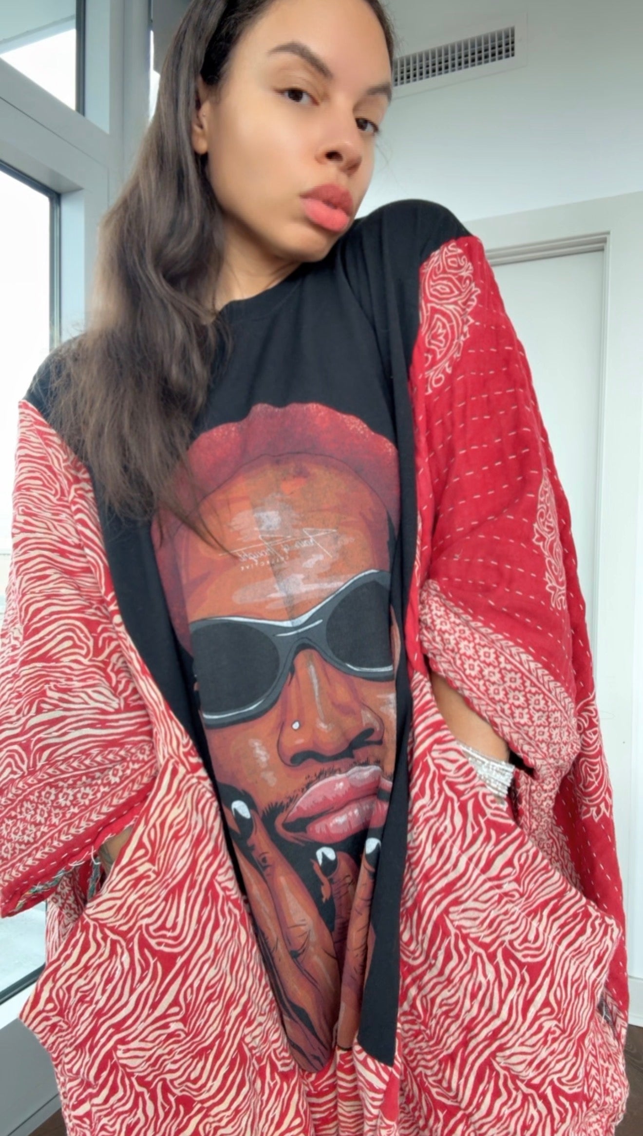 Dennis Rodman RARE Zebra Print Original Kantha Band Tee Muu (Premium)