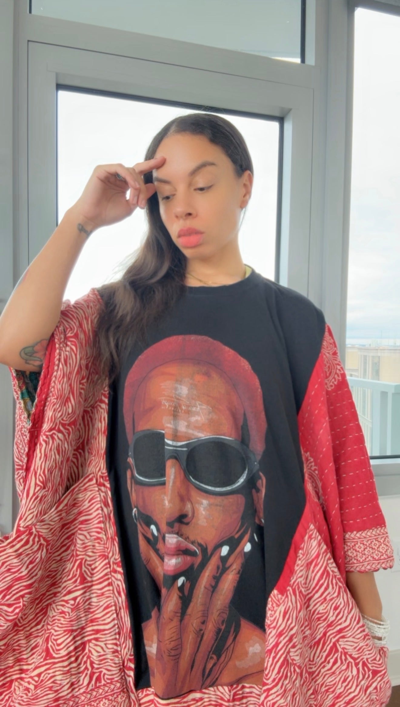 Dennis Rodman RARE Zebra Print Original Kantha Band Tee Muu (Premium)
