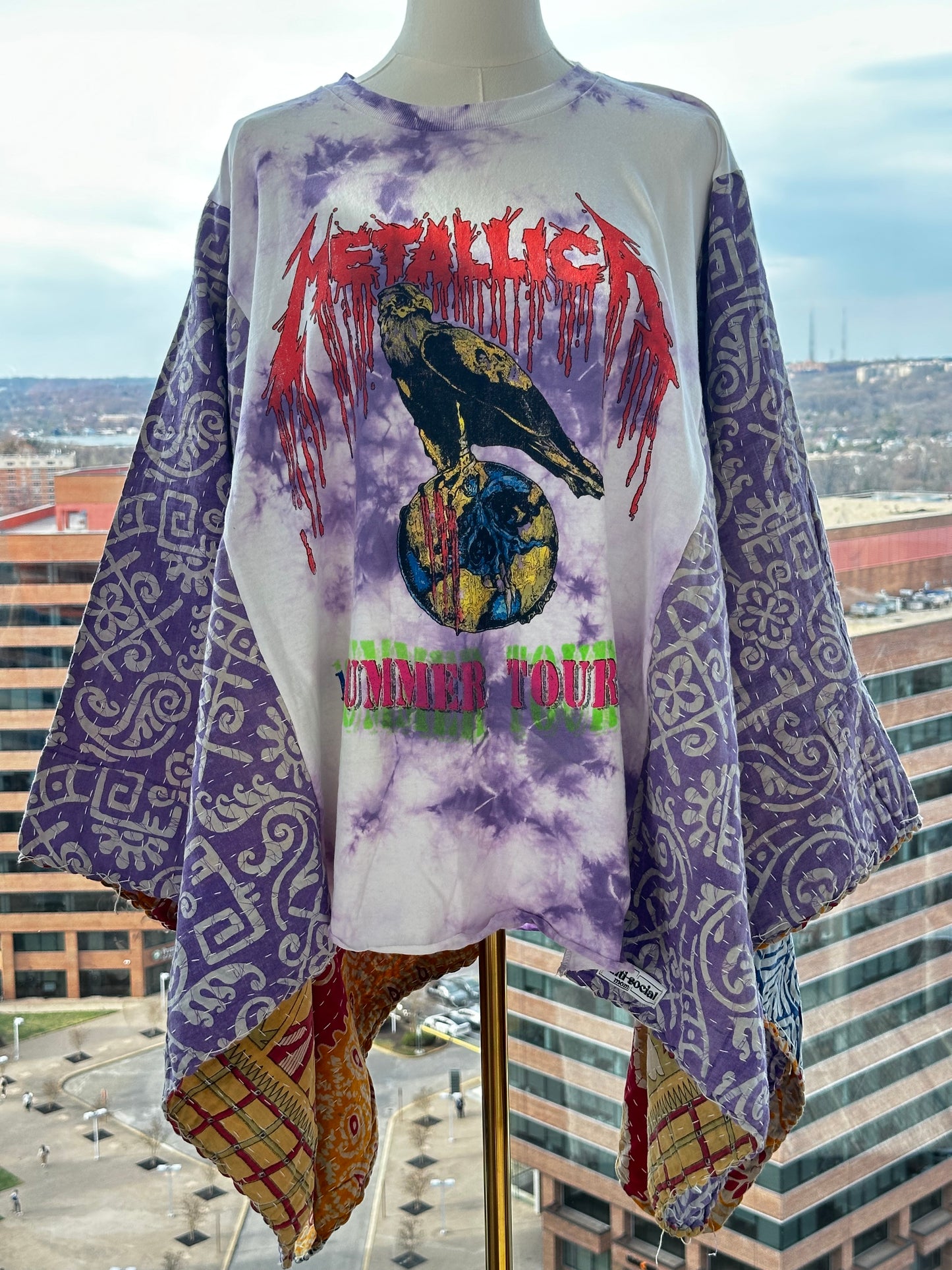 Custom Kantha Band Tee Poncho
