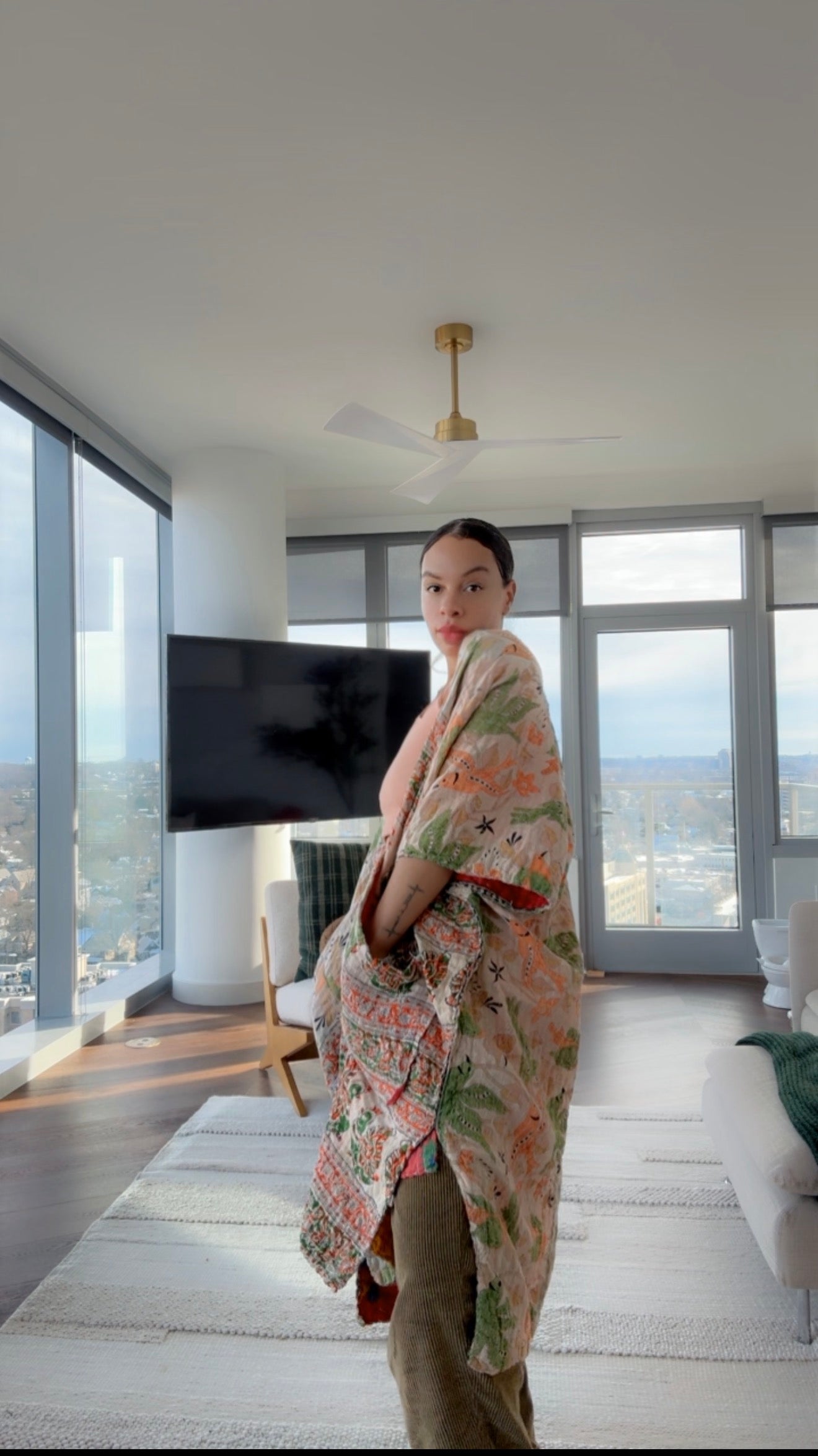Raw Hem Kantha Kimono