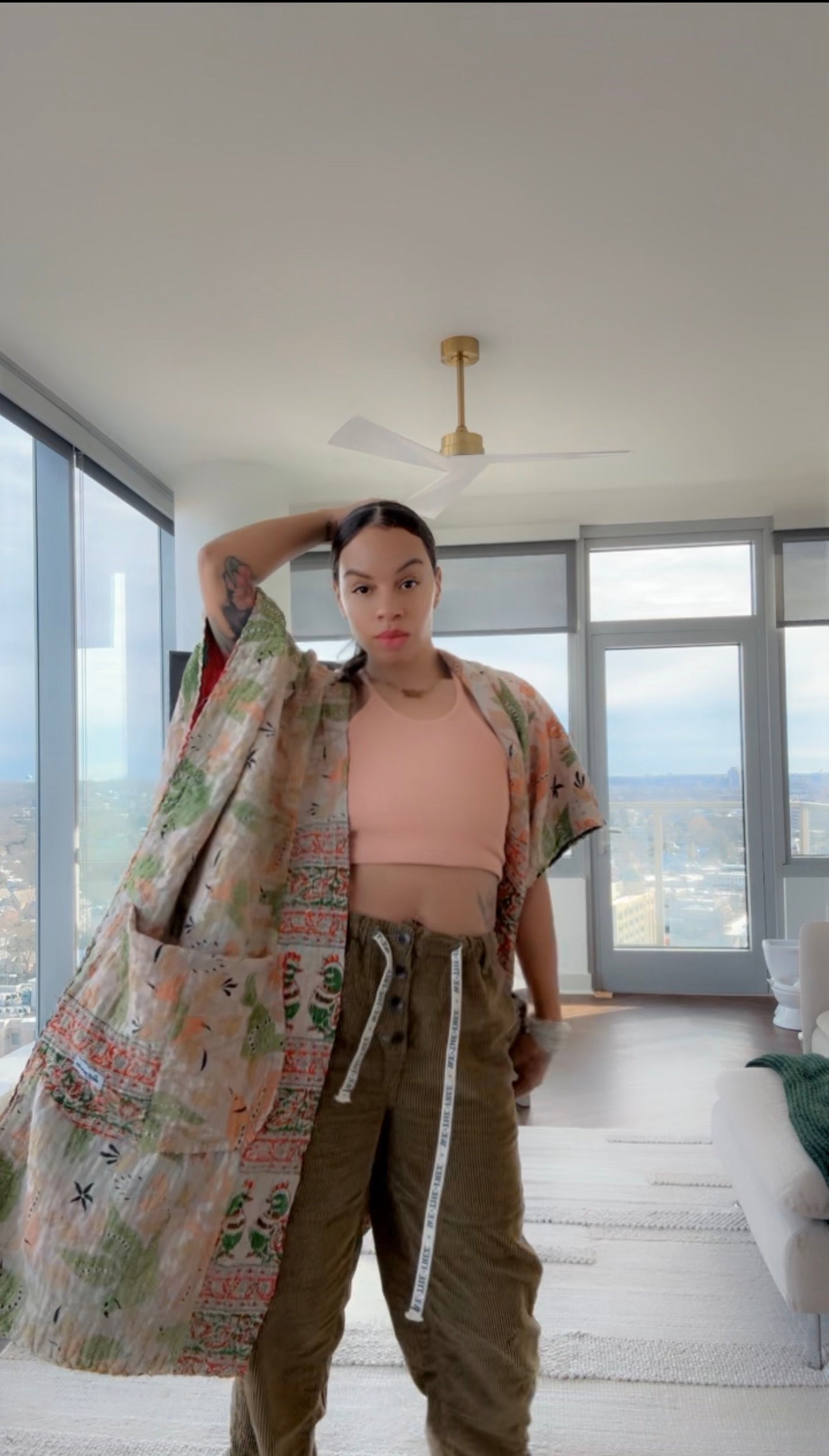 Raw Hem Kantha Kimono