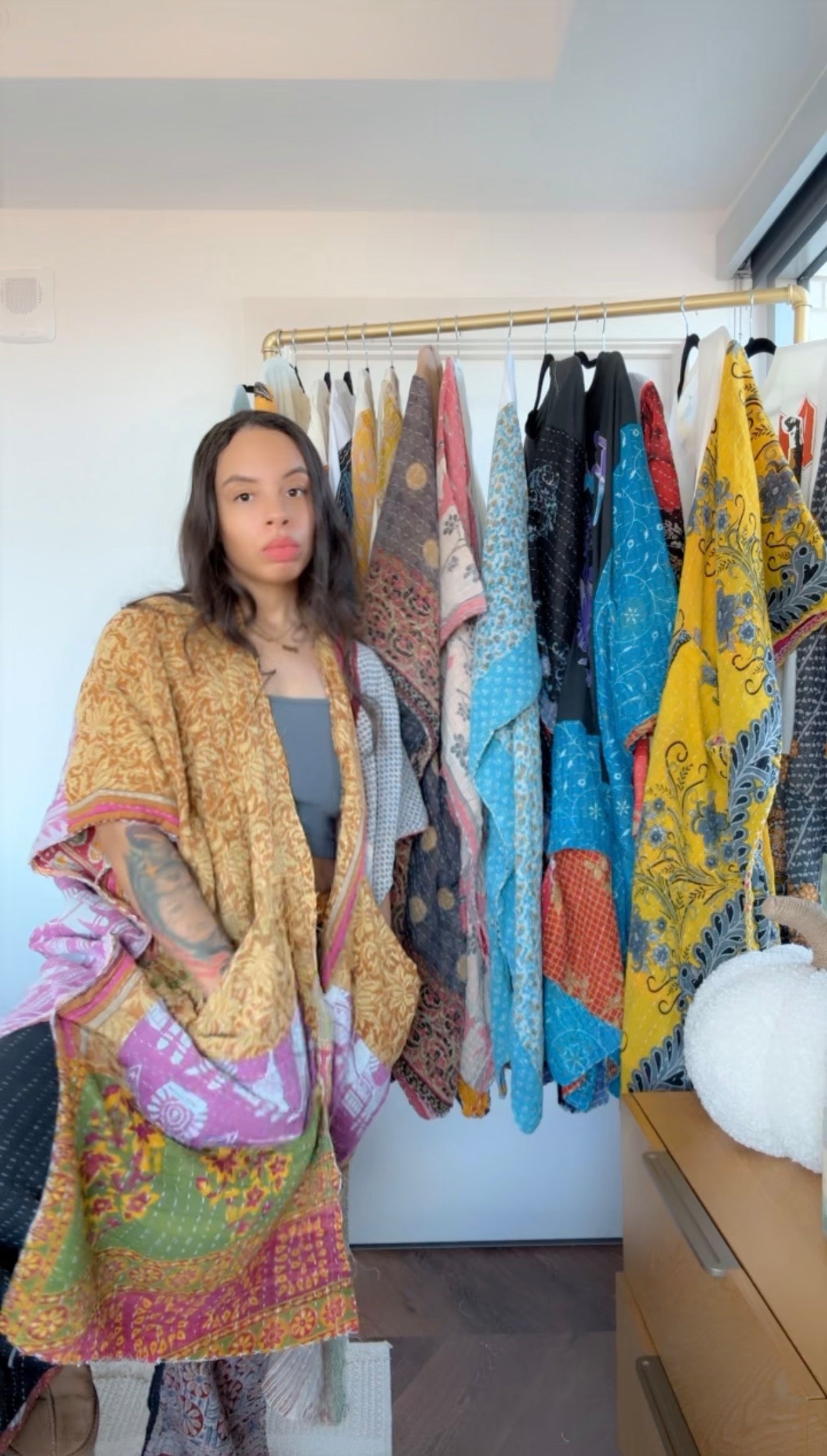 Raw Hem Kantha Kimono