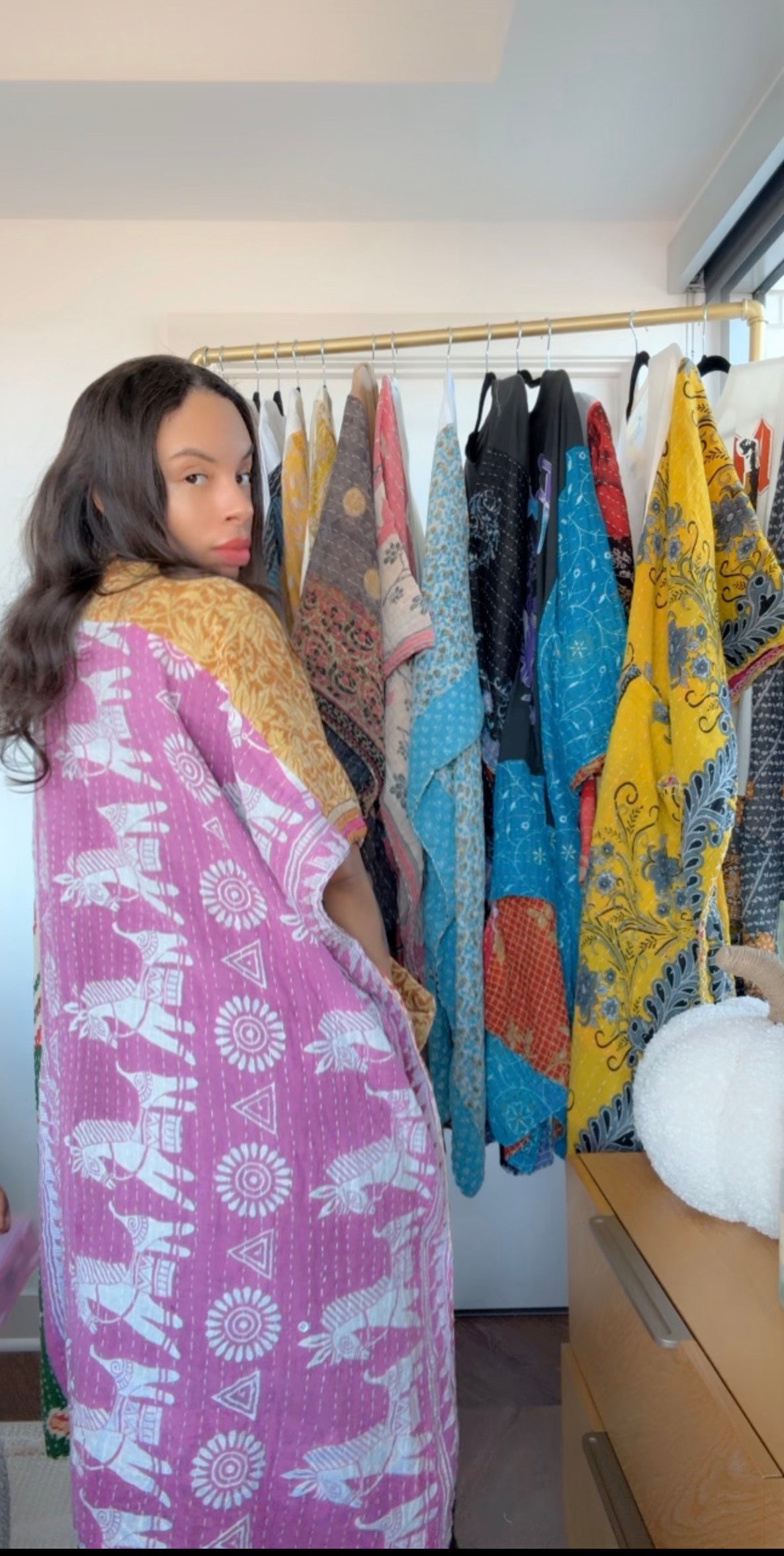 Raw Hem Kantha Kimono