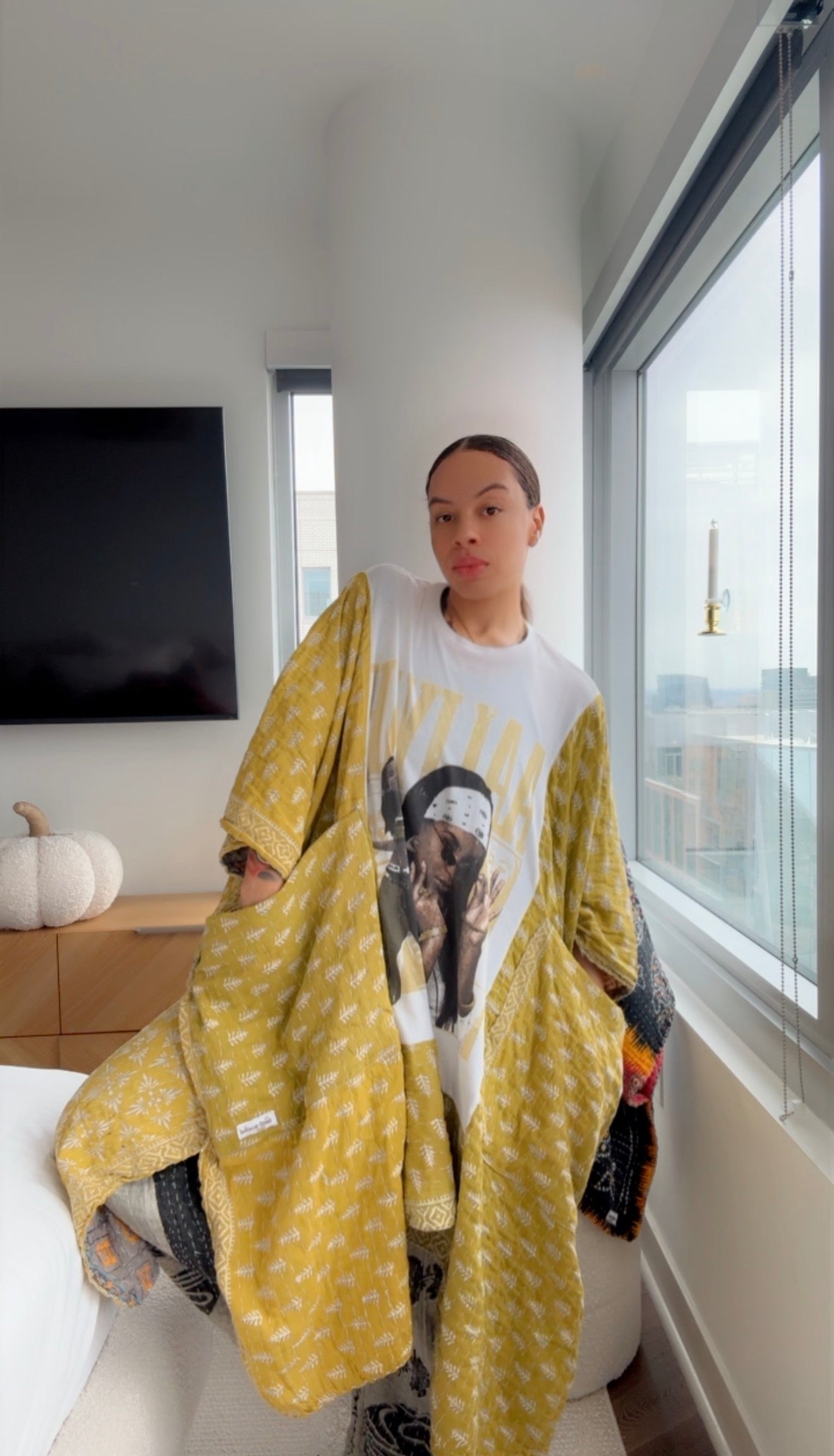 ** Aaliyah Baby Girl Original Kantha Band Tee Muu