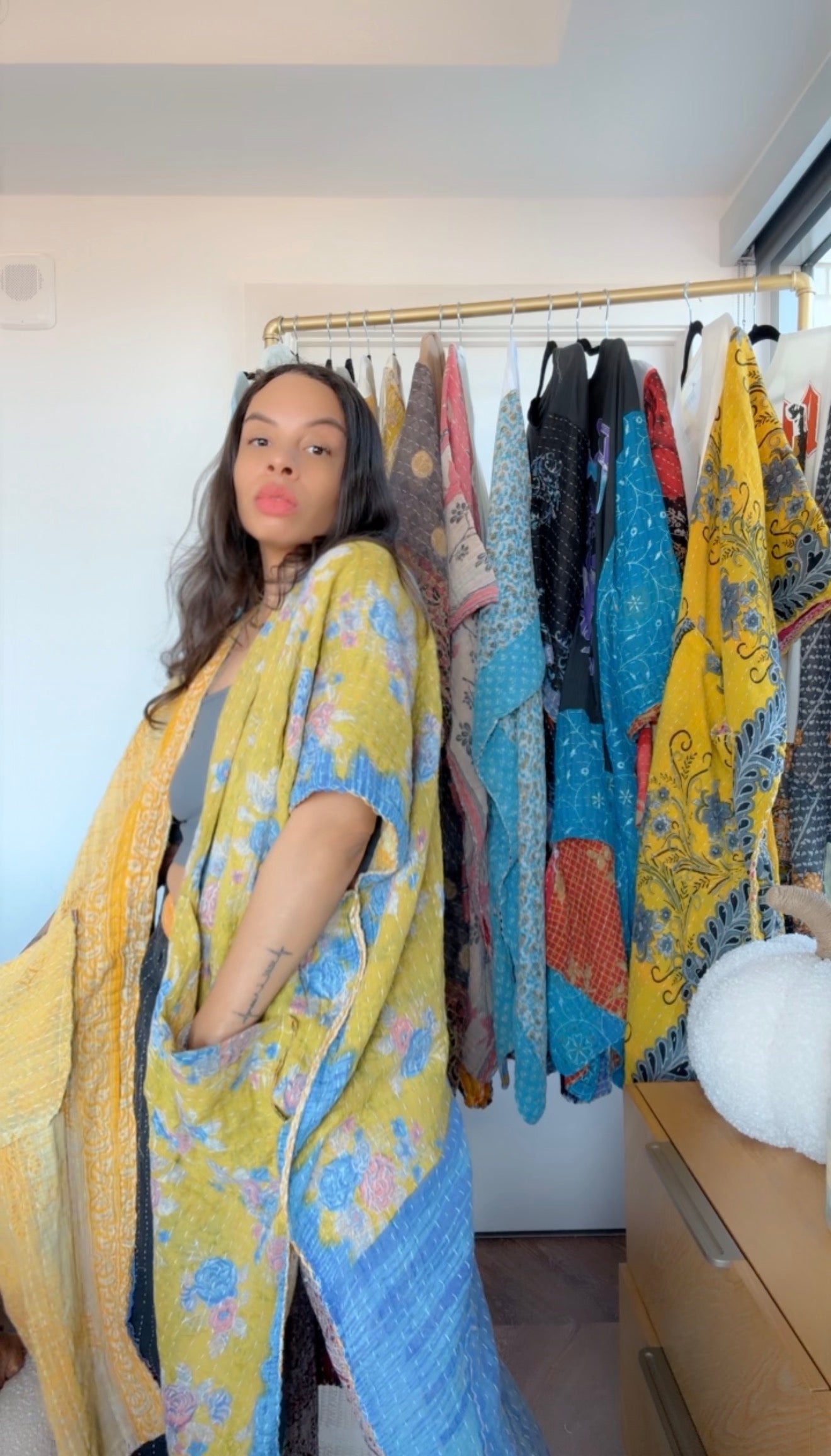 Raw Hem Kantha Kimono