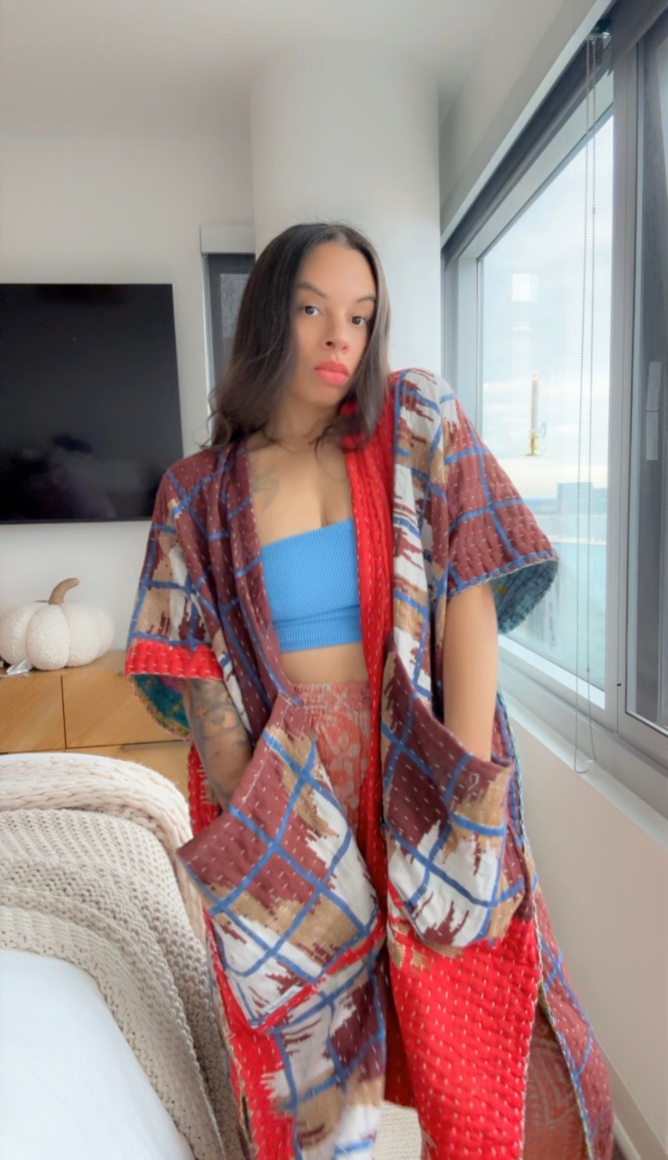 Hemmed Kantha Kimono