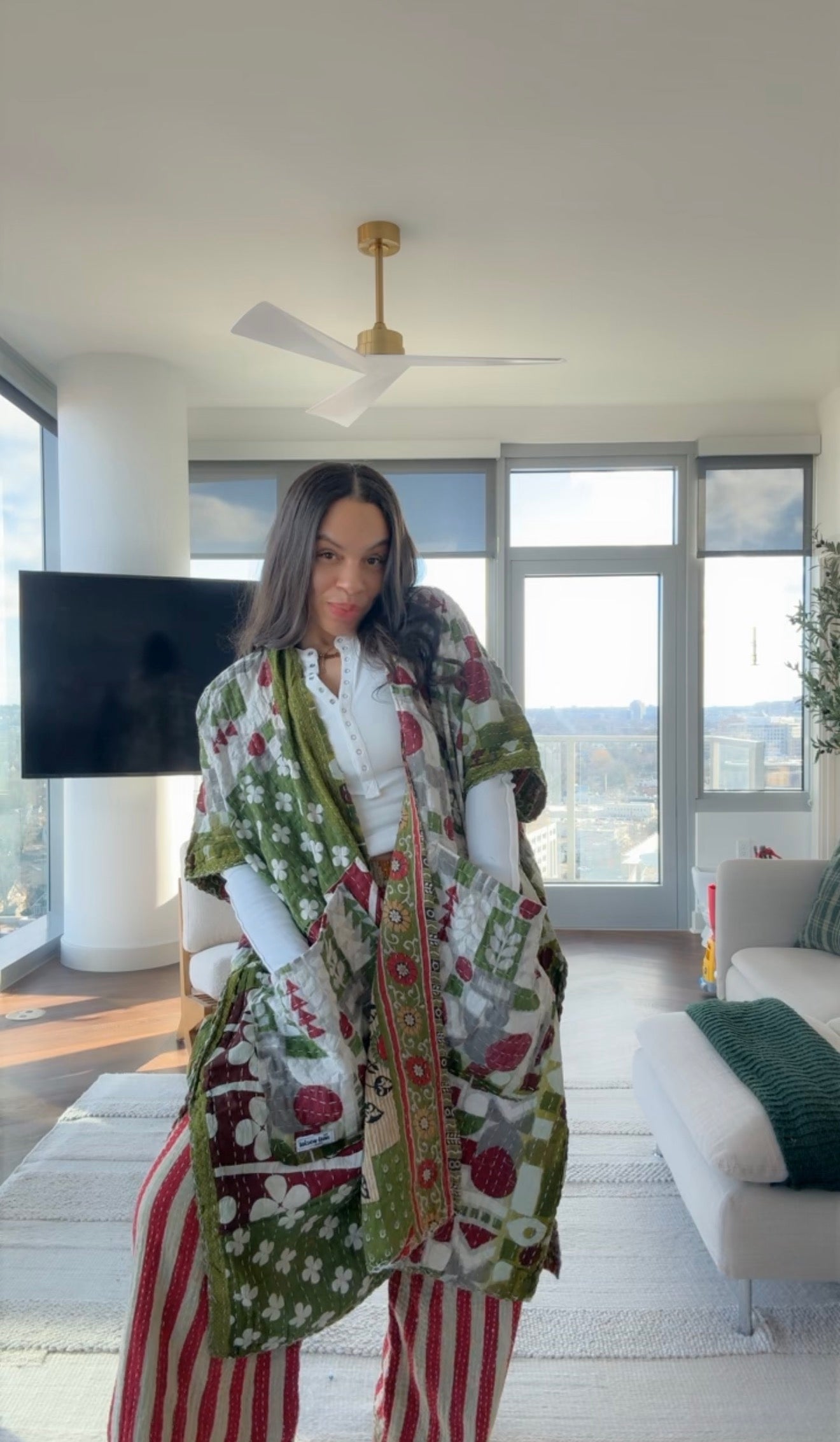 Raw Hem Kantha Kimono