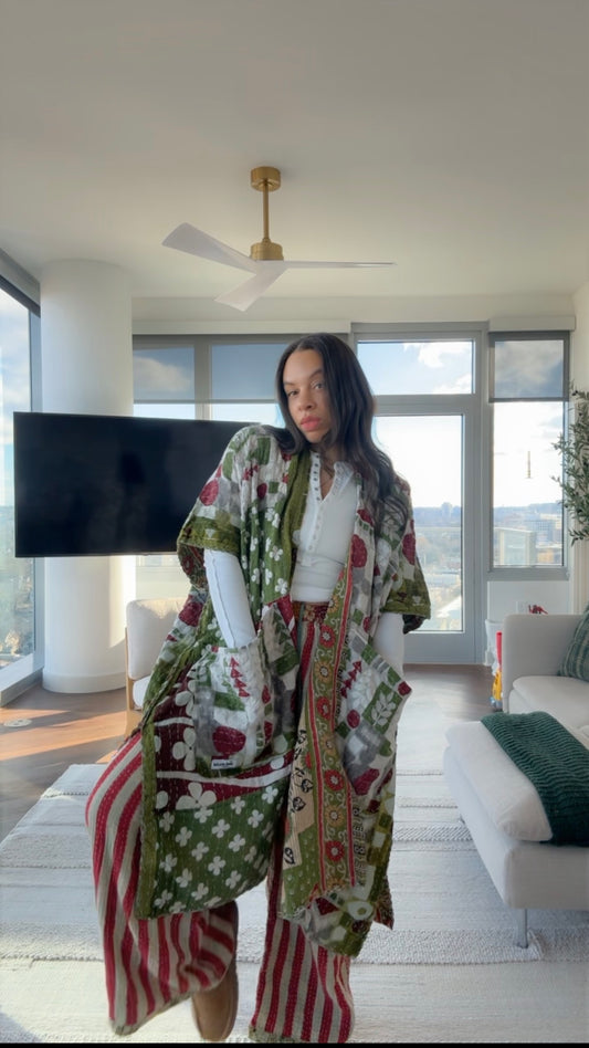 Raw Hem Kantha Kimono