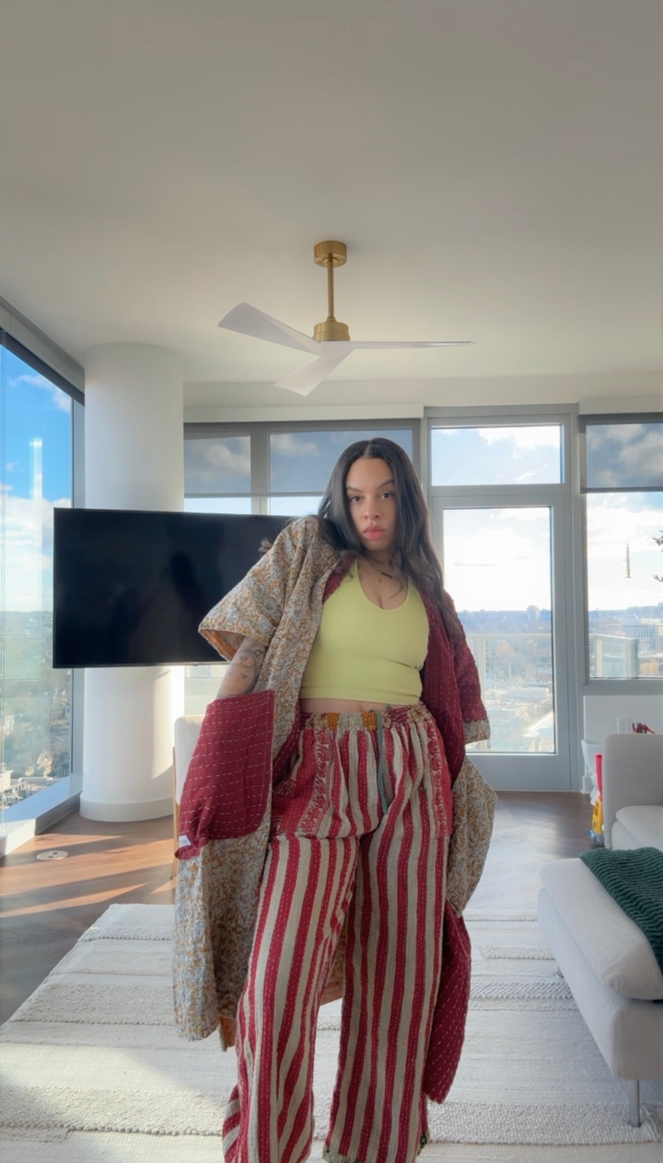 Raw Hem Kantha Kimono