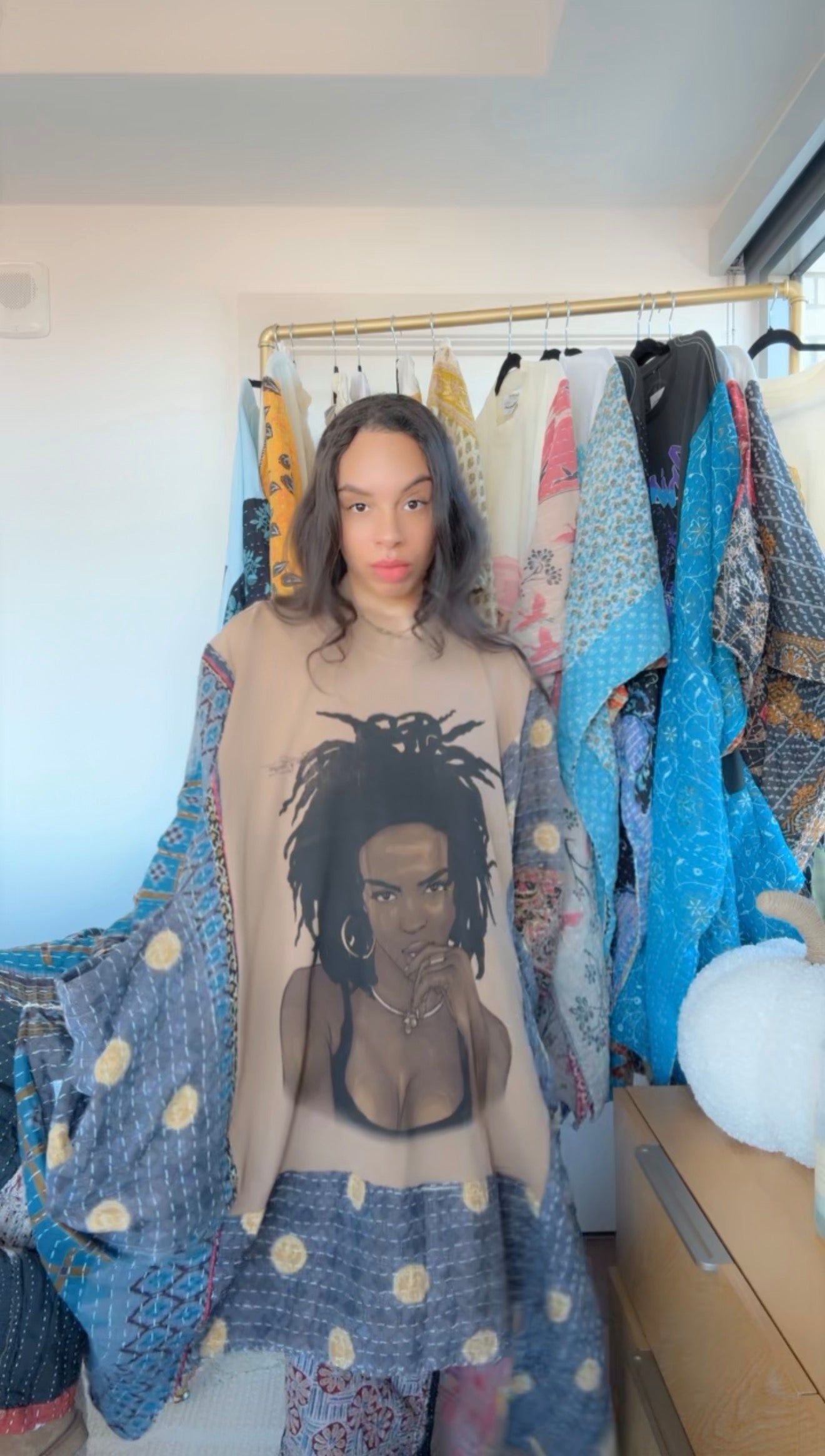 **Lauryn Hill Original Kantha Band Tee Muu (premium quilt)