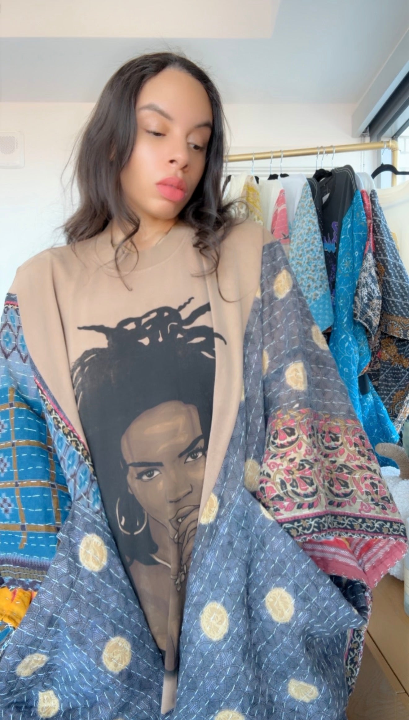 **Lauryn Hill Original Kantha Band Tee Muu (premium quilt)