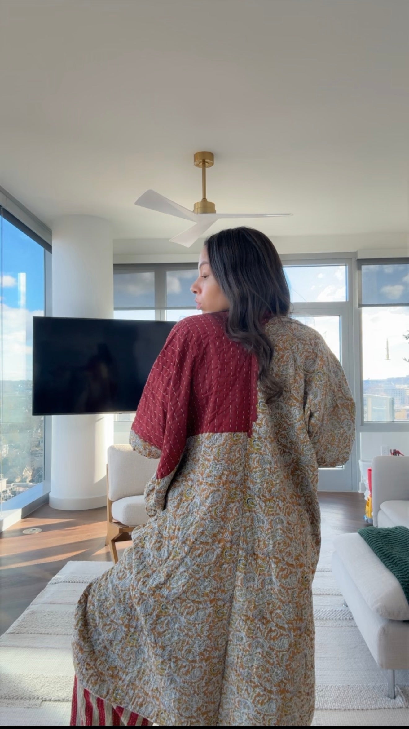 Raw Hem Kantha Kimono