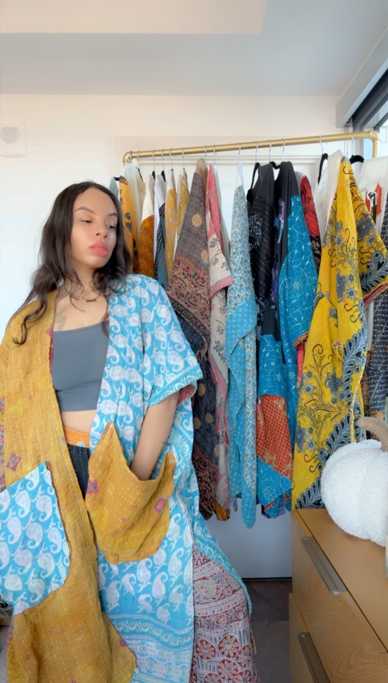 Raw Hem Kantha Kimono