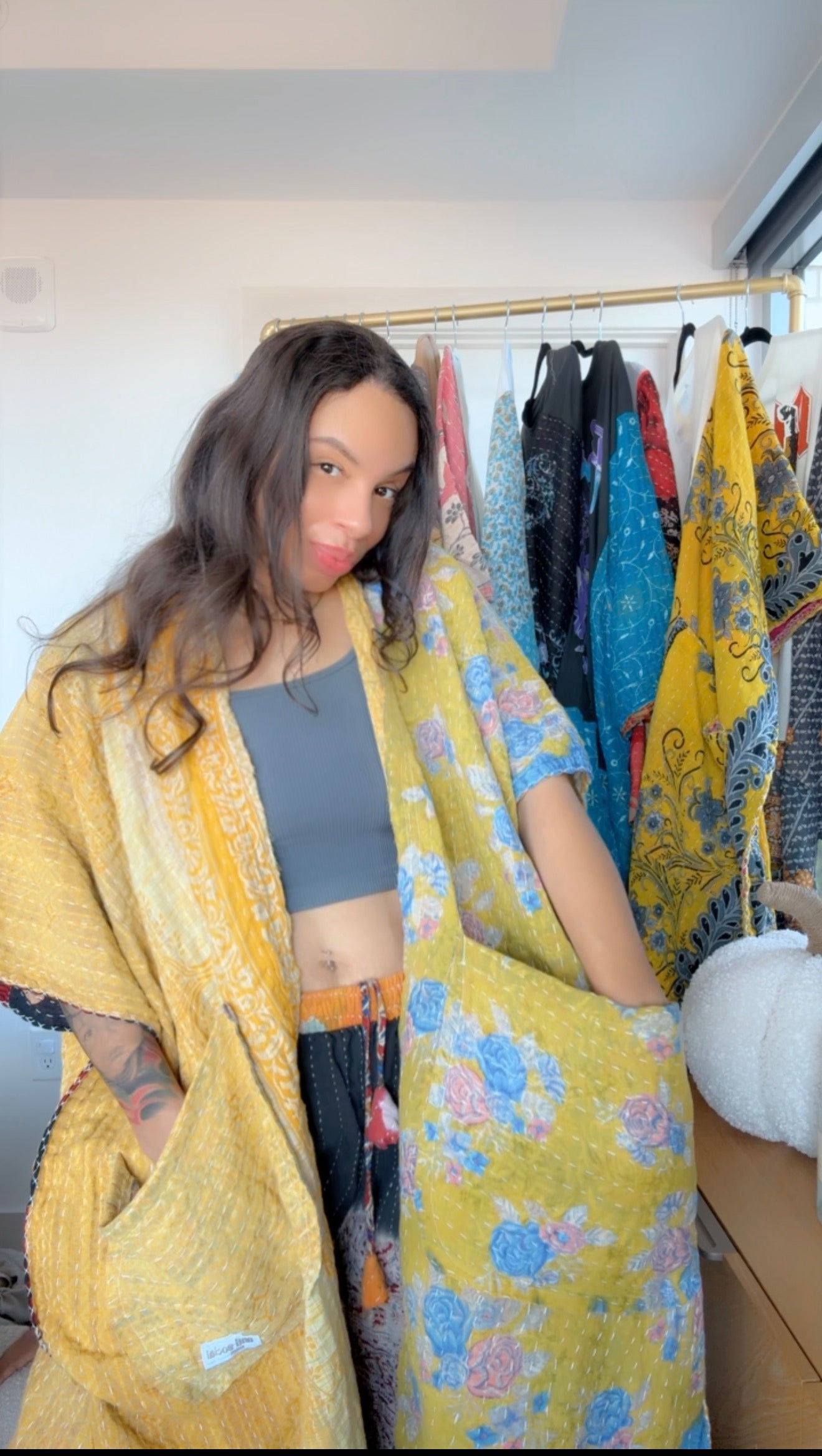 Raw Hem Kantha Kimono