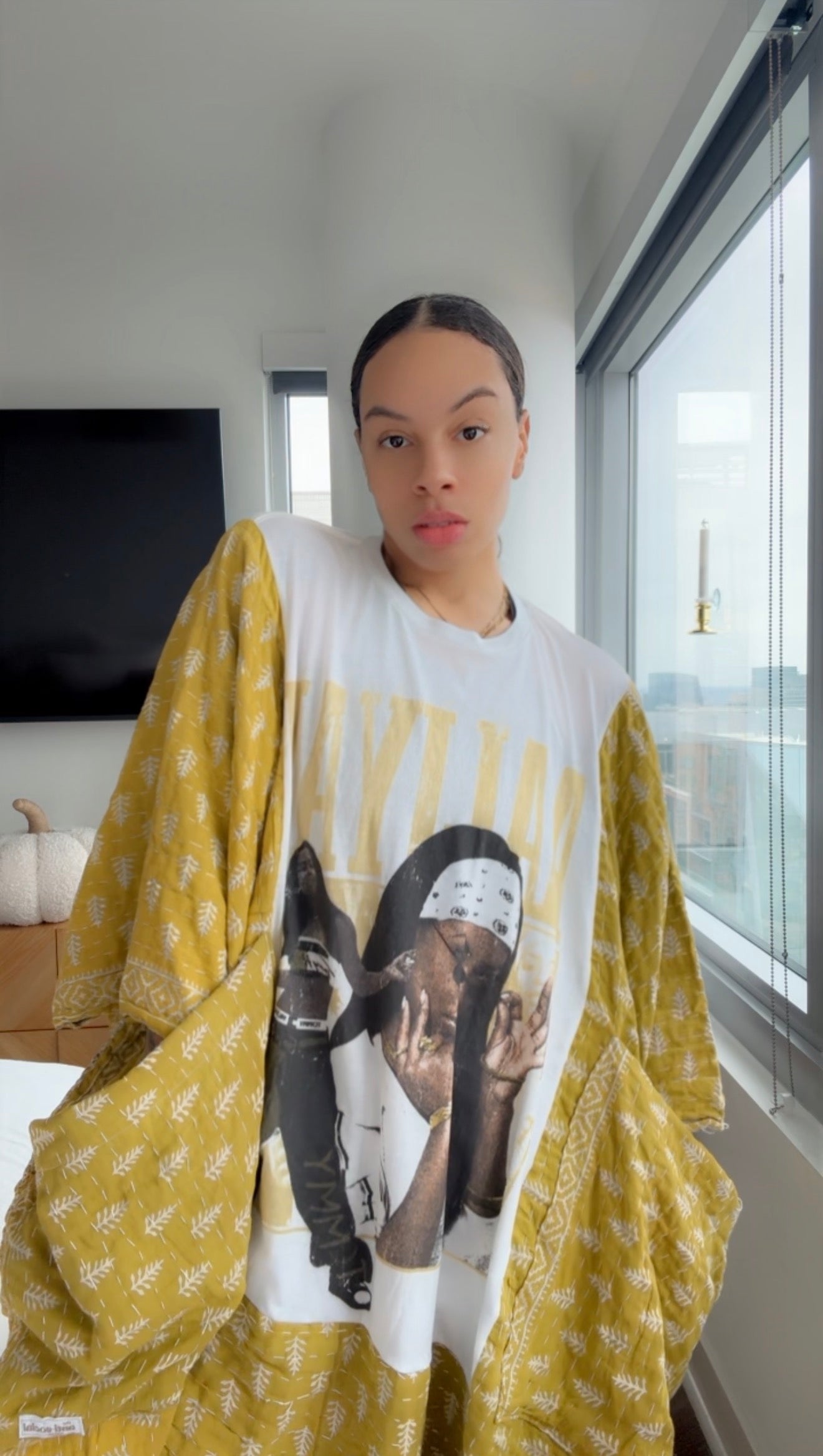 ** Aaliyah Baby Girl Original Kantha Band Tee Muu