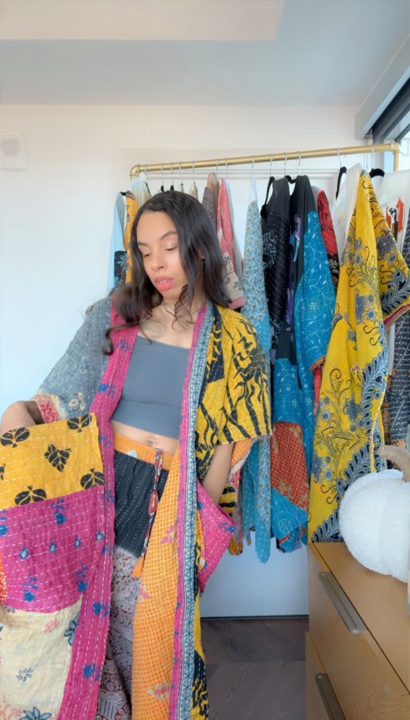 Raw Hem Kantha Kimono