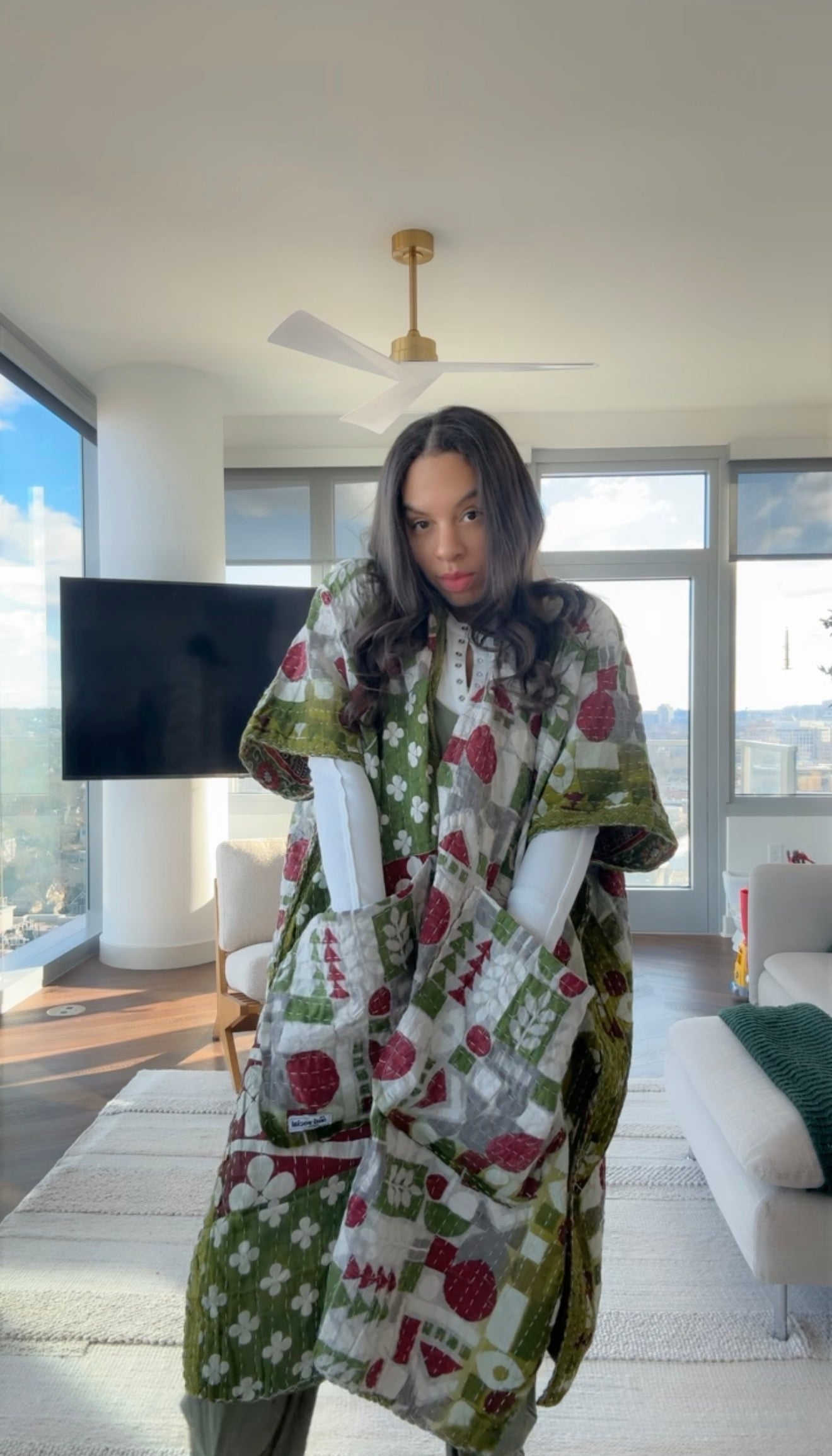 Raw Hem Kantha Kimono