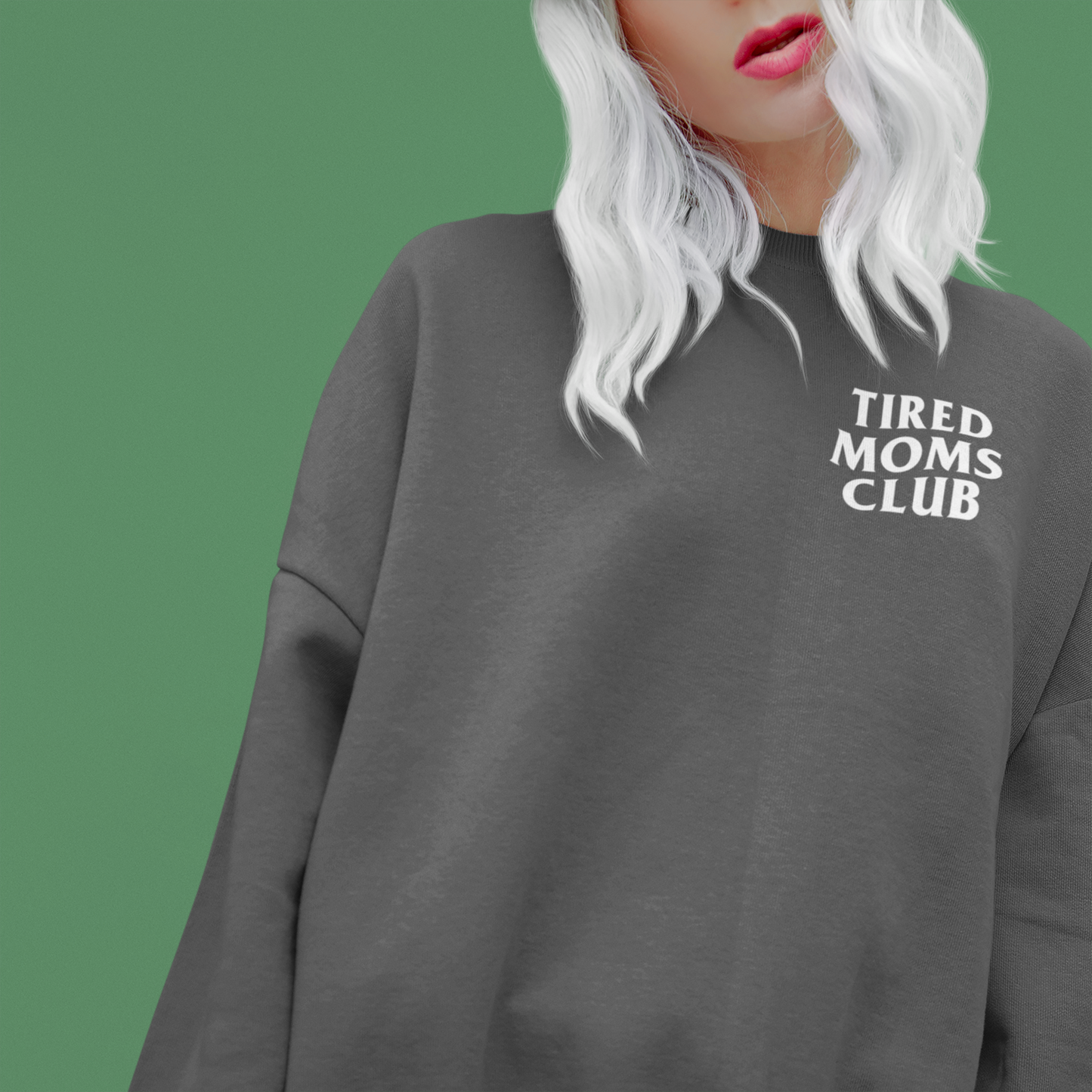 Tired Moms Club Crewneck Sweatshirt (pepper)