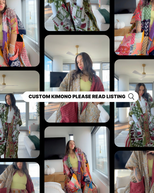*Lisitng to Purchase a Raw Hem Kantha Kimono (Made To Order)