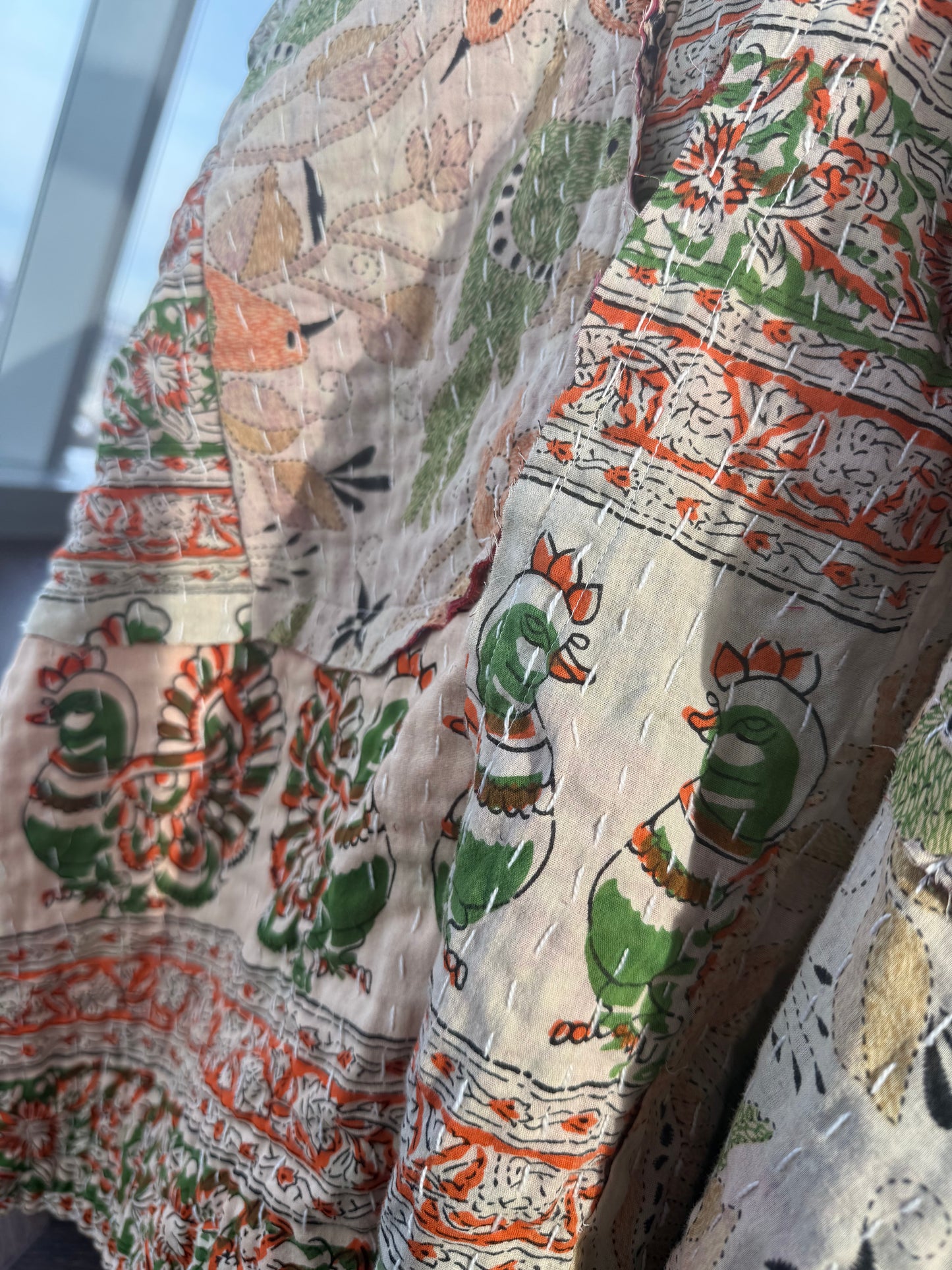 Raw Hem Kantha Kimono