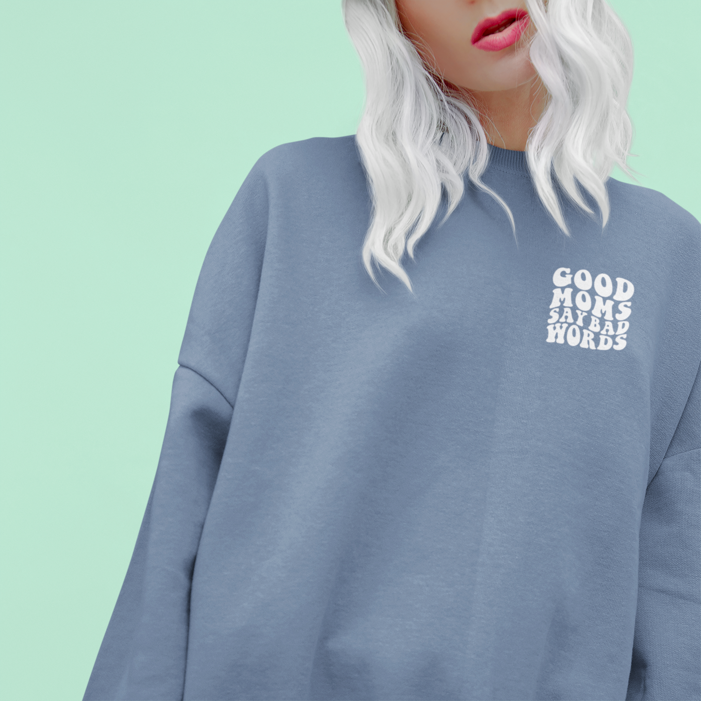 Good Moms Say Bad Words Tee (denim)